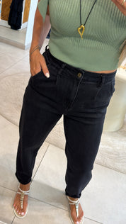 SOFT BLACK BALLOON DENIM JEANS