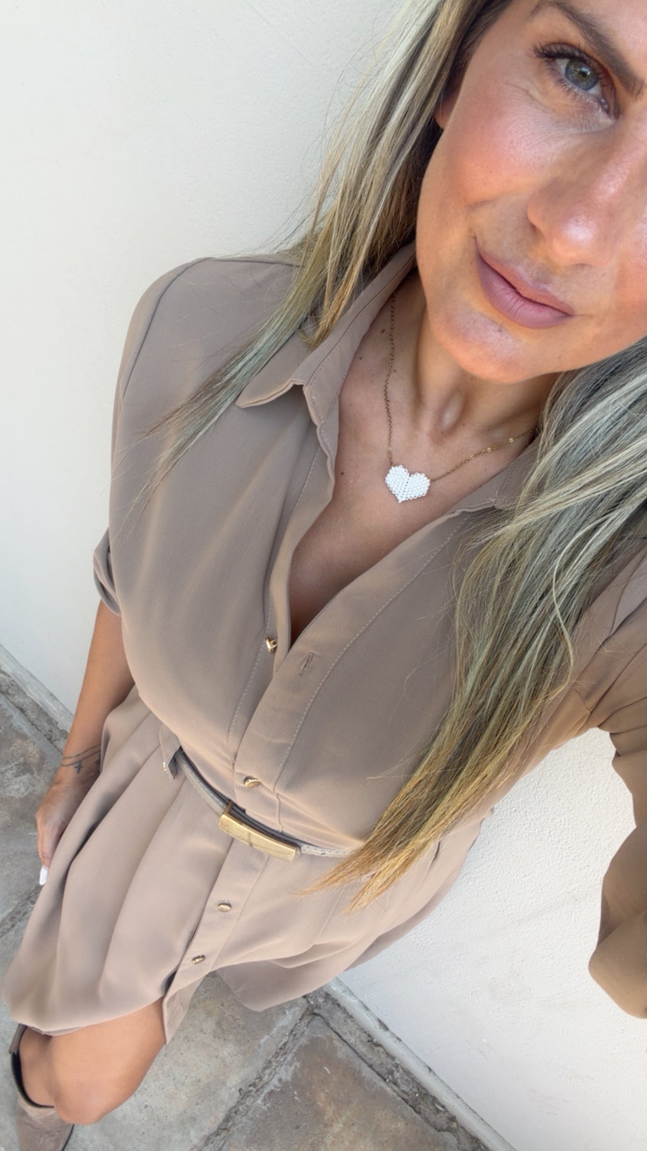 MIDI SHIRTDRESS BEIGE