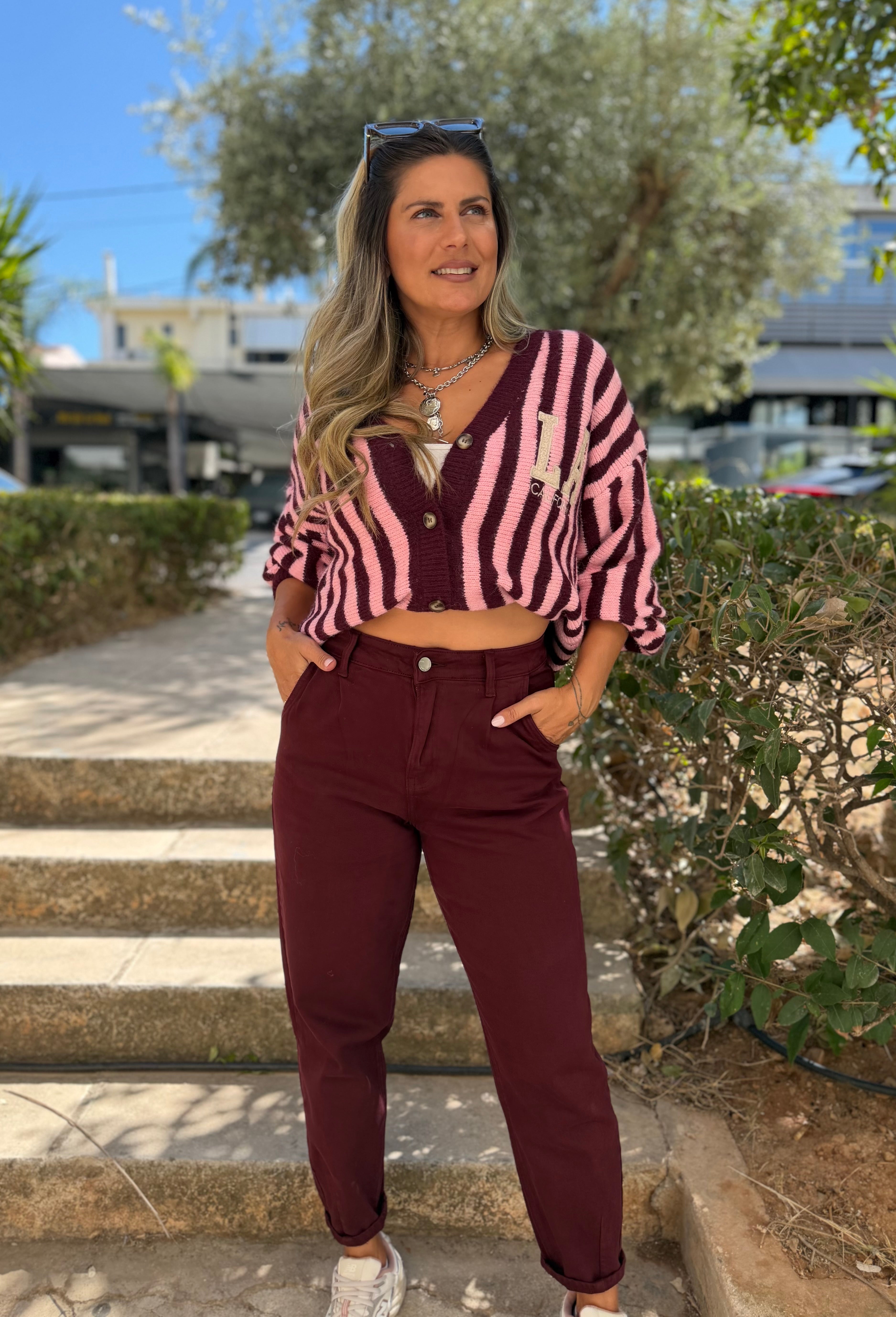 BALLOON DENIM BORDEAUX JEANS