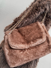 FAUX FUR CLUTCH BAG