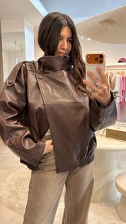 SOFT EDGE BROWN ECO LEATHER JACKET