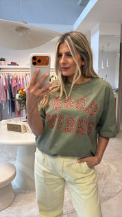 GOOD VIBES KHAKI OVERSIZED TEE
