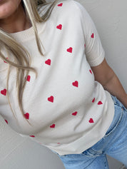 SWEETHEART CREAM KNIT TOP