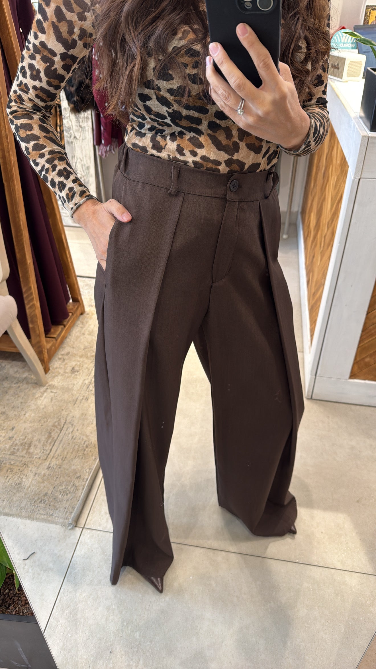 CHOCO TAILORED WIDE LEG TROUSERS