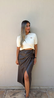 MOCCA WRAP MIDI SKIRT