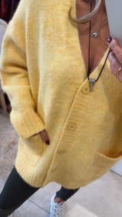COZY OVERSIZED YELLOW CARDIGAN