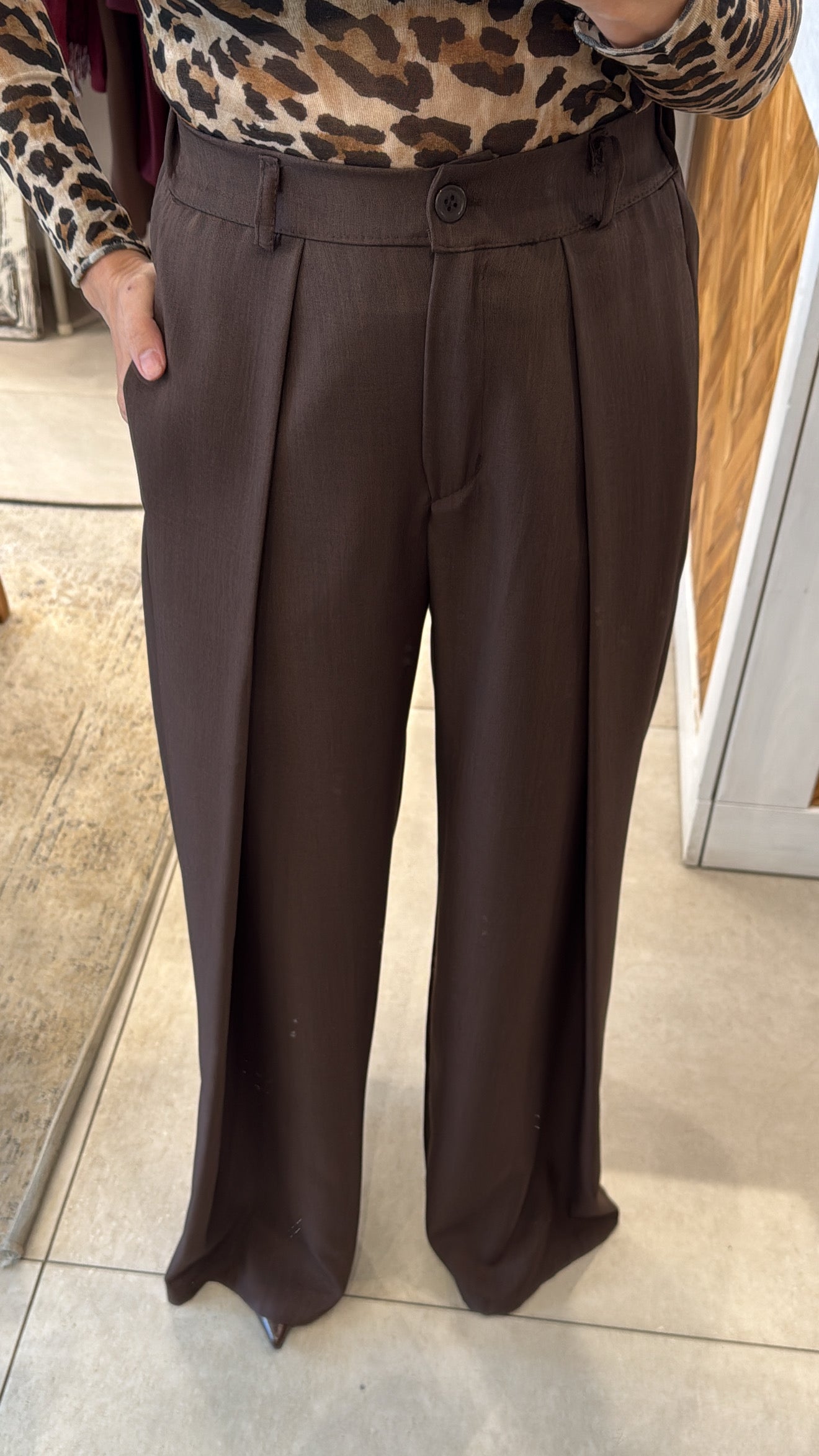 CHOCO TAILORED WIDE LEG TROUSERS