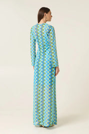 BLUE WAVES MAXI DRESS