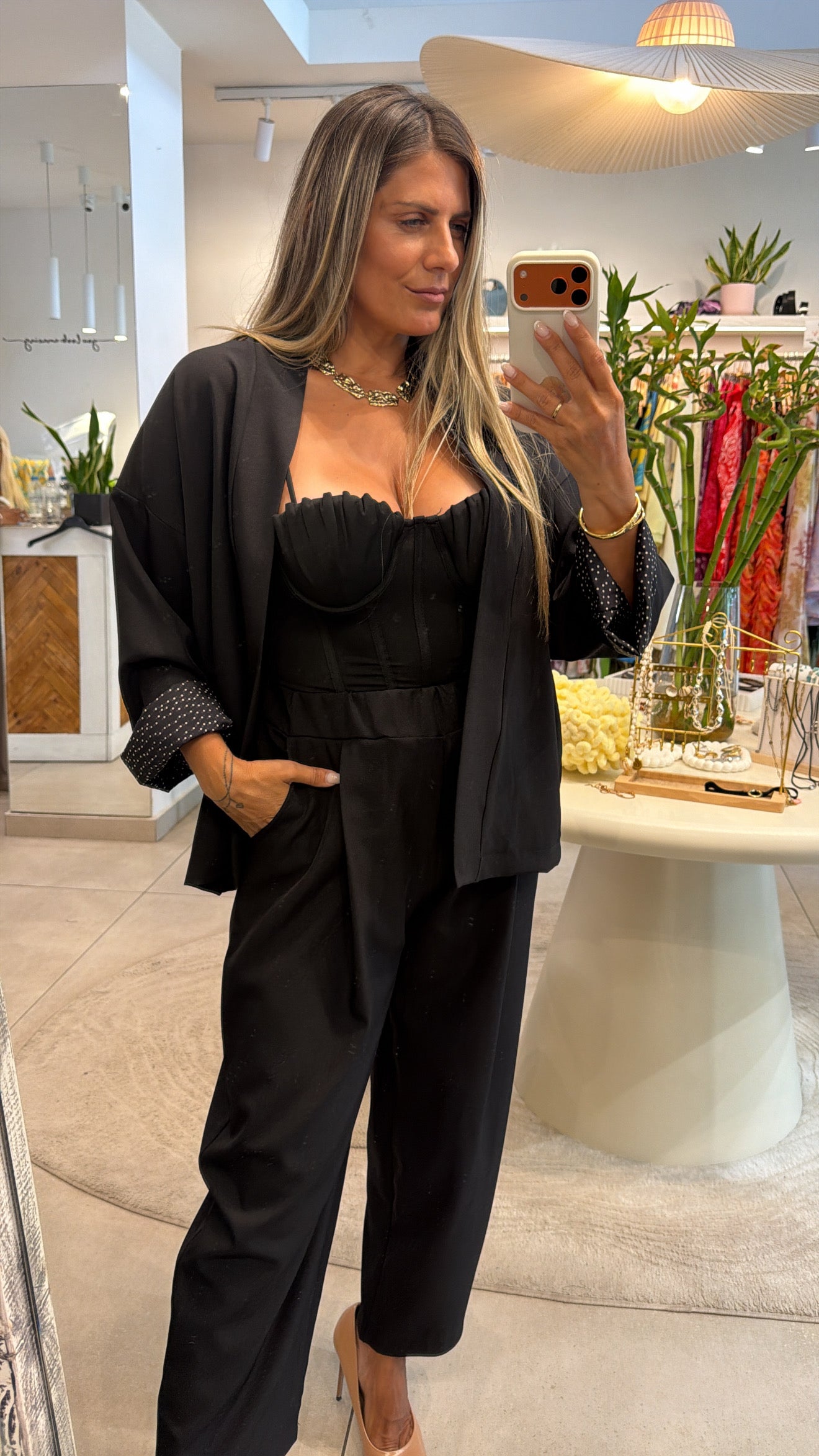 POLKA DETAIL BLACK SET