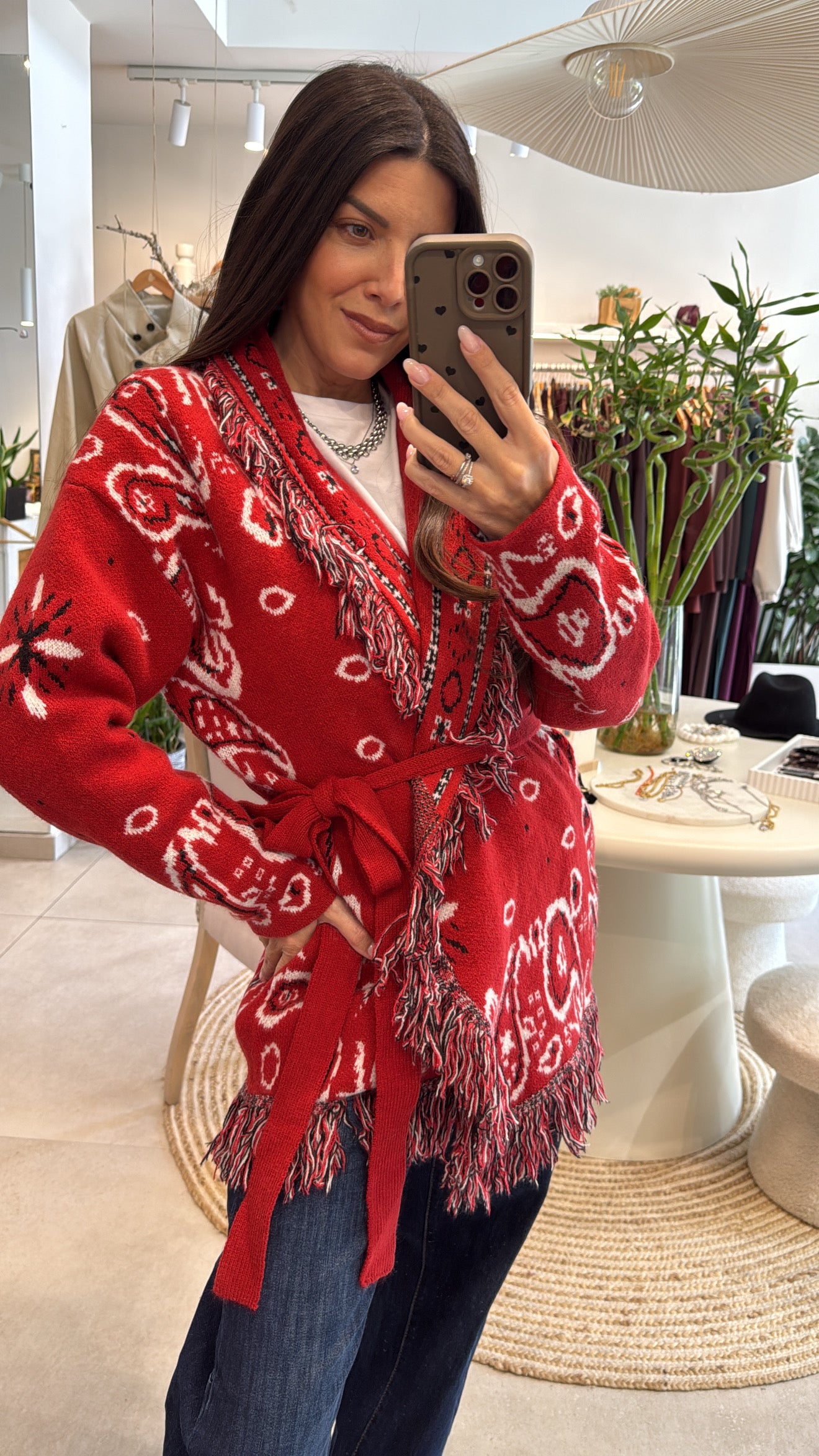 RED NOMAD SOFT KNIT CARDIGAN