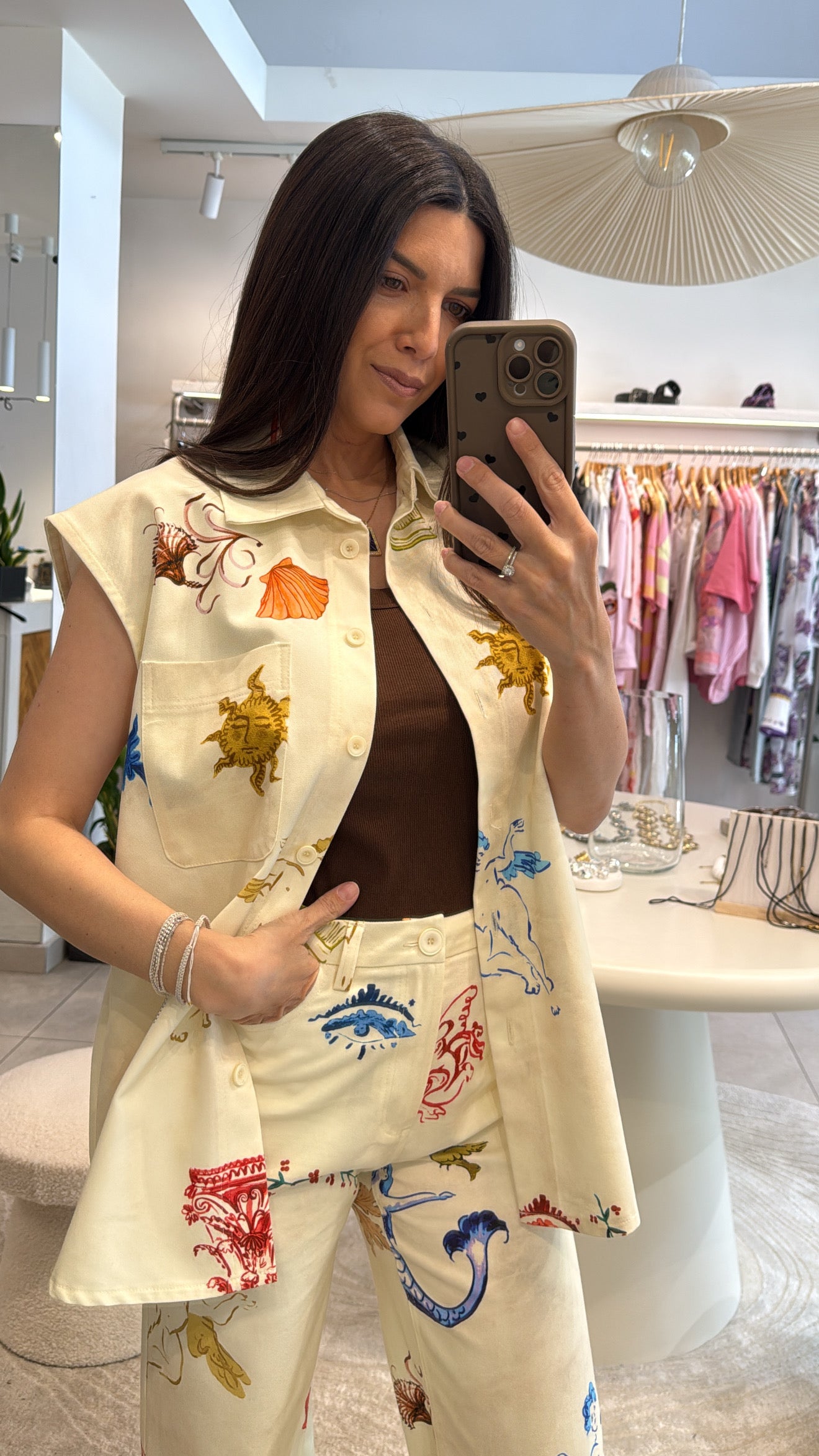 AEGEAN MUSE PRINTED VEST JEANS