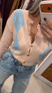 SOFT ARGYLE CARDIGAN