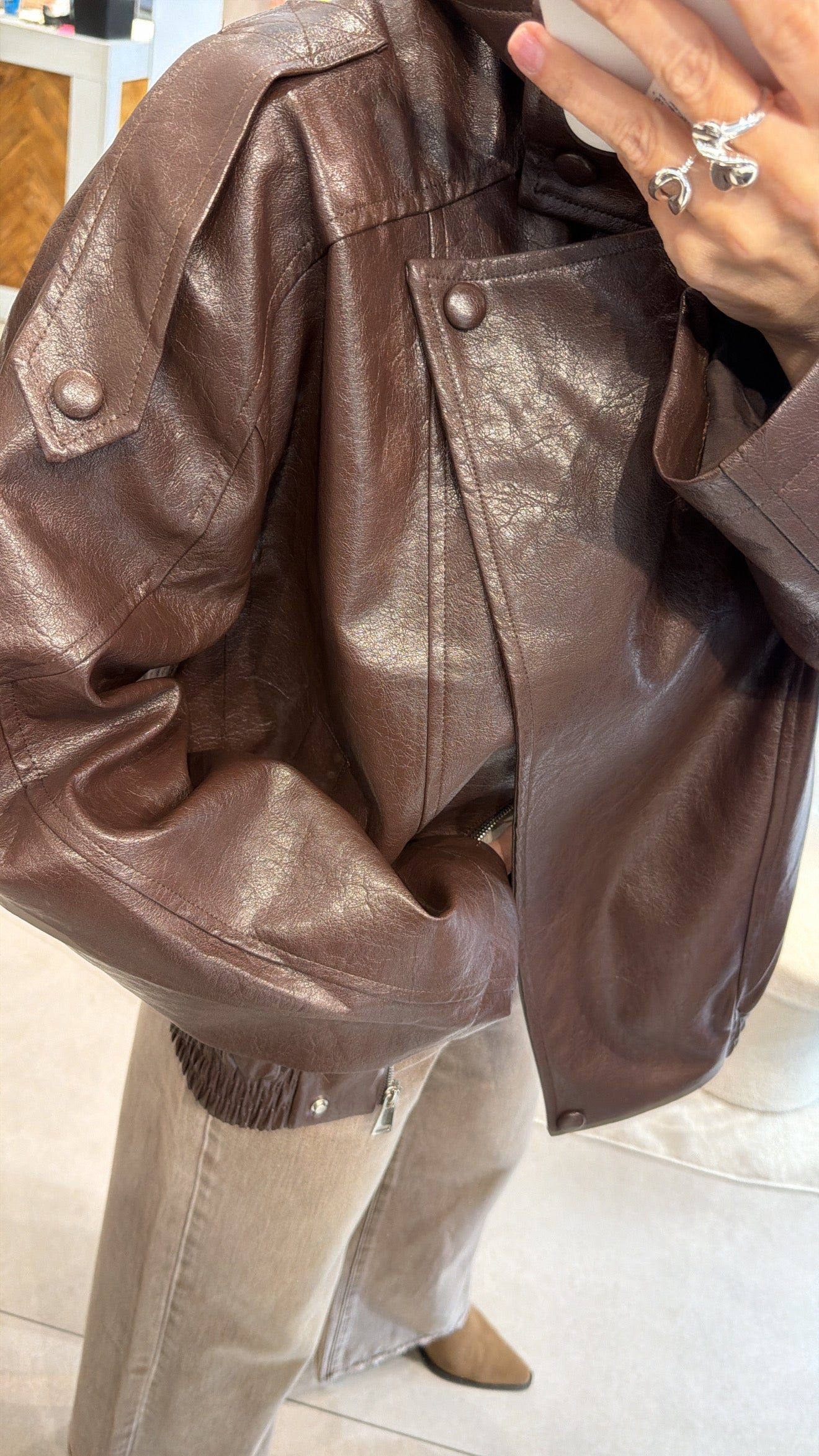SOFT EDGE BROWN ECO LEATHER JACKET