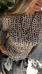 SOFT POLKA DOT BEIGE TOP