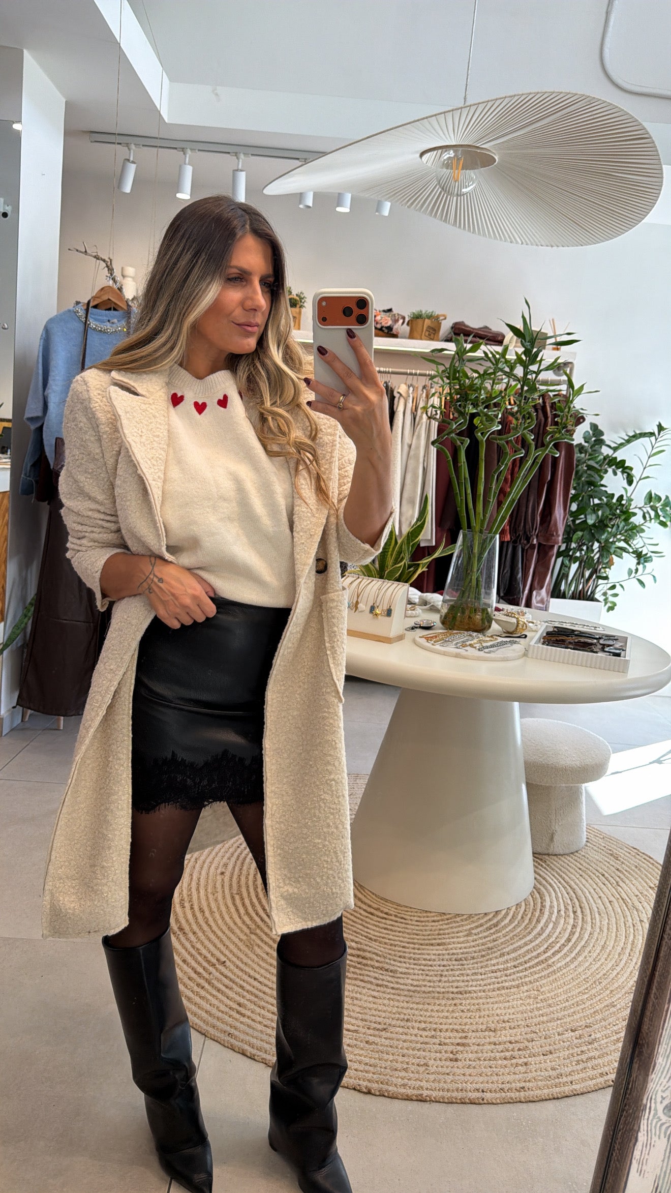 BEIGE BOUCLE COAT