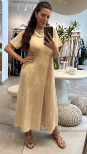 COTTON BREEZE MAXI DRESS-SAND