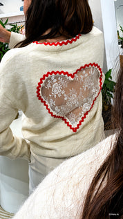 LACE HEART CARDIGAN