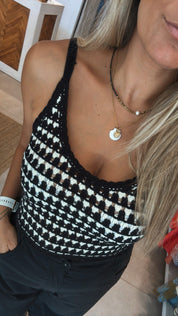 ELLA B&amp;W KNIT TANK TOP
