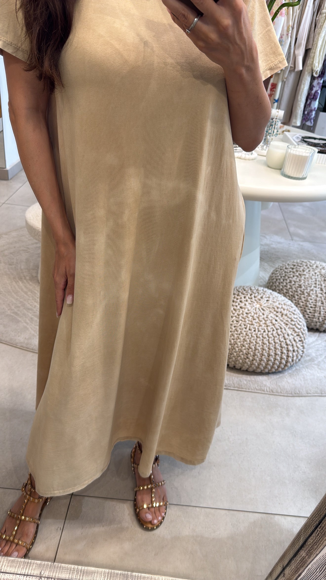 COTTON BREEZE MAXI DRESS-SAND