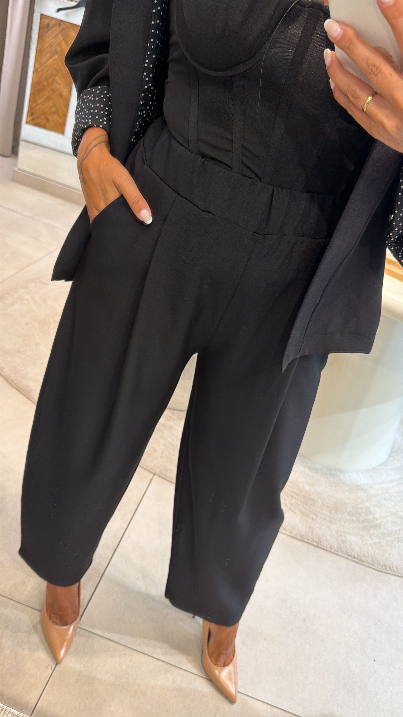 POLKA DETAIL BLACK SET