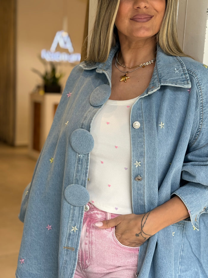 FLOWERS DENIM JACKET
