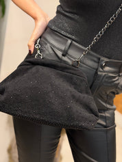 MIDNIGHT SHIMMER SUEDE BAG