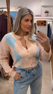 SOFT ARGYLE CARDIGAN
