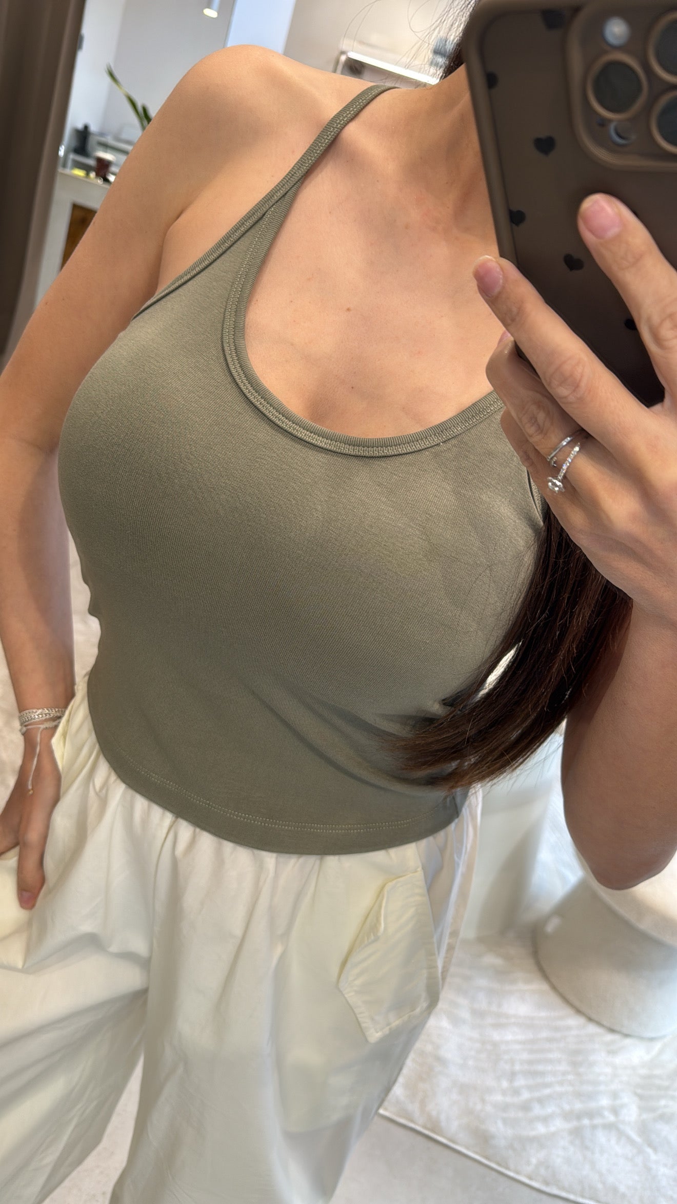 PURE TOUCH BASIC KHAKI TOP