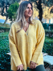 COZY OVERSIZED YELLOW CARDIGAN