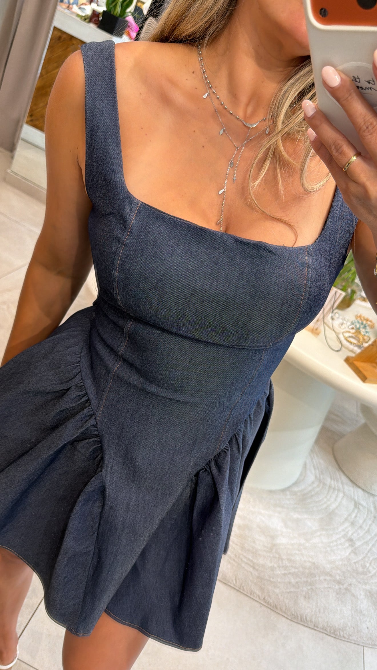 CORCET STYLE DENIM DRESS