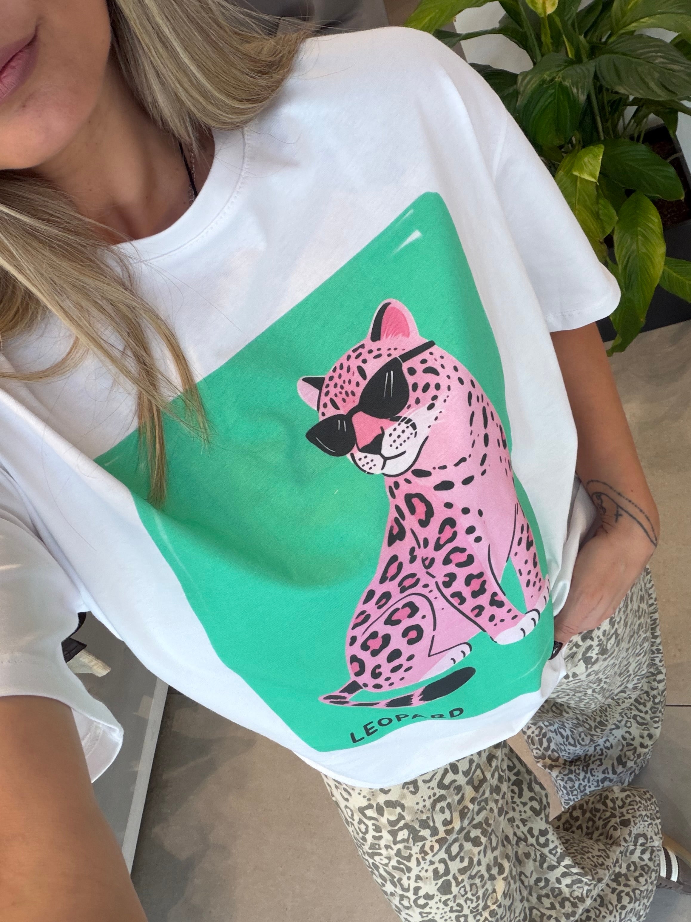 PINK LEOPARD TEE