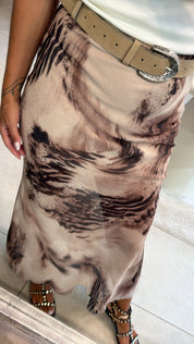 ABSTRACT MIDI SKIRT