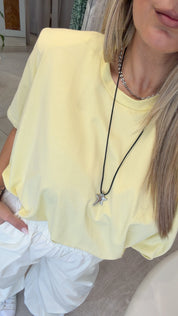 YELLOW COTTON TOP WITH SHOULDER