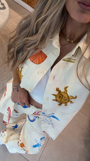 AEGEAN MUSE PRINTED VEST JEANS