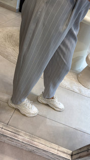 GREY PINSTRIPE PANTS
