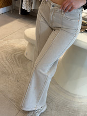 SAND SEAM WIDE-LEG JEANS