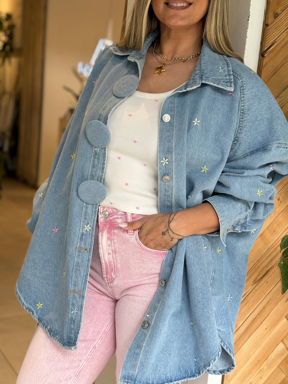 FLOWERS DENIM JACKET