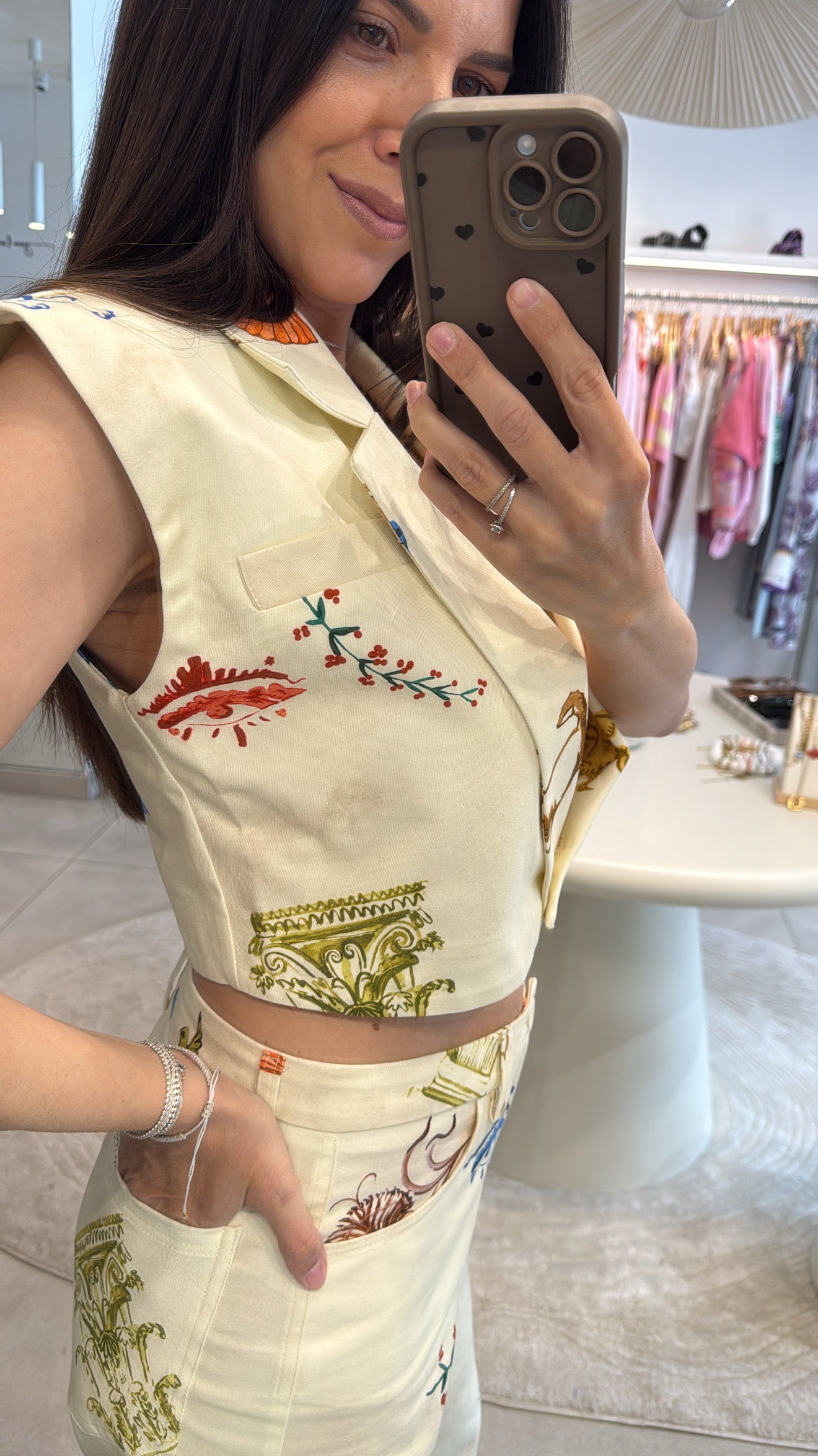 AEGEAN MUSE PRINTED CROP JEANS