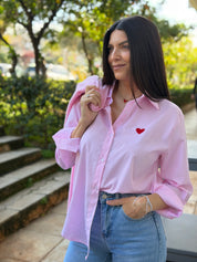ROMANTIC STRIPE PINK SHIRT