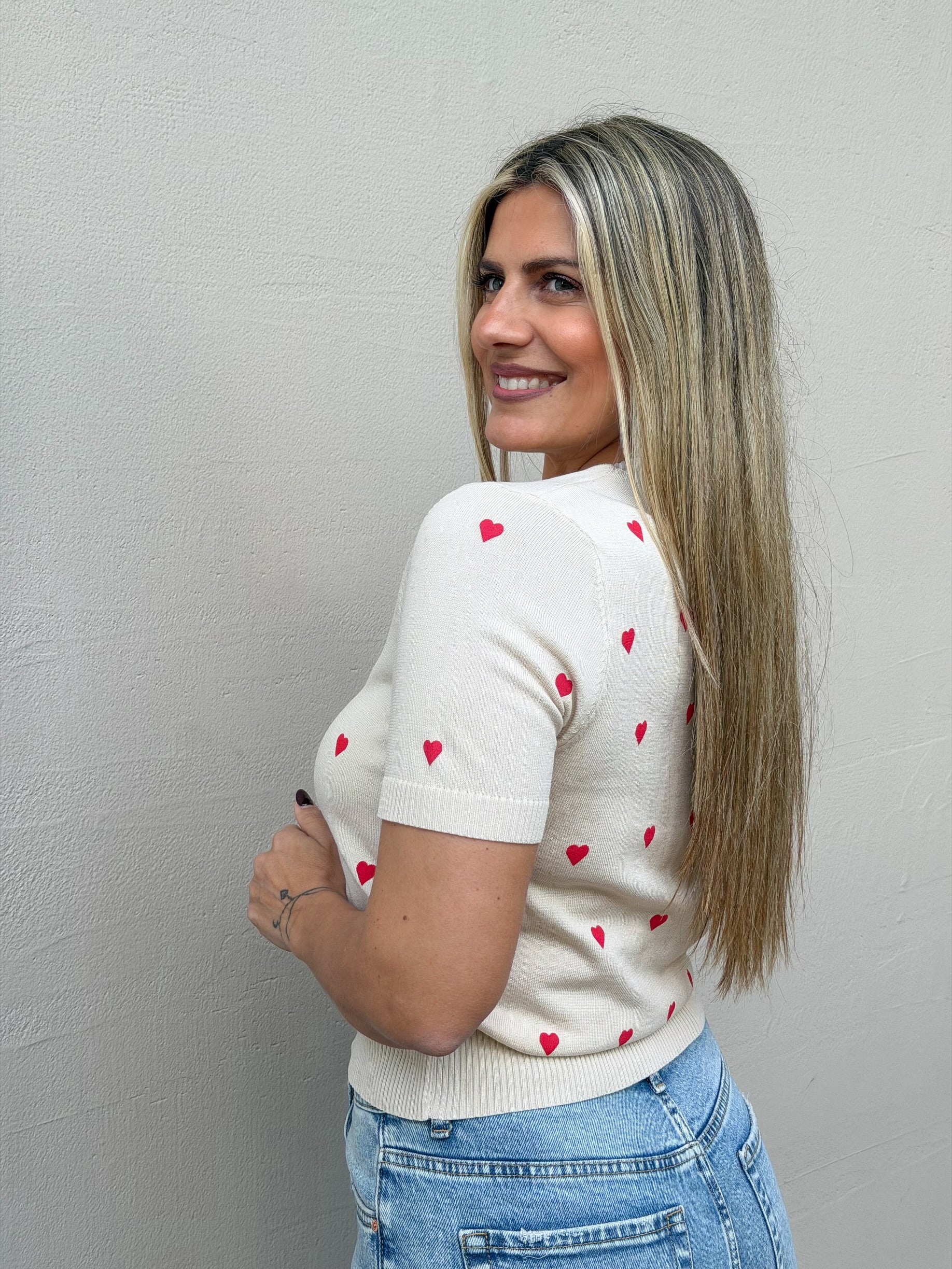 SWEETHEART CREAM KNIT TOP