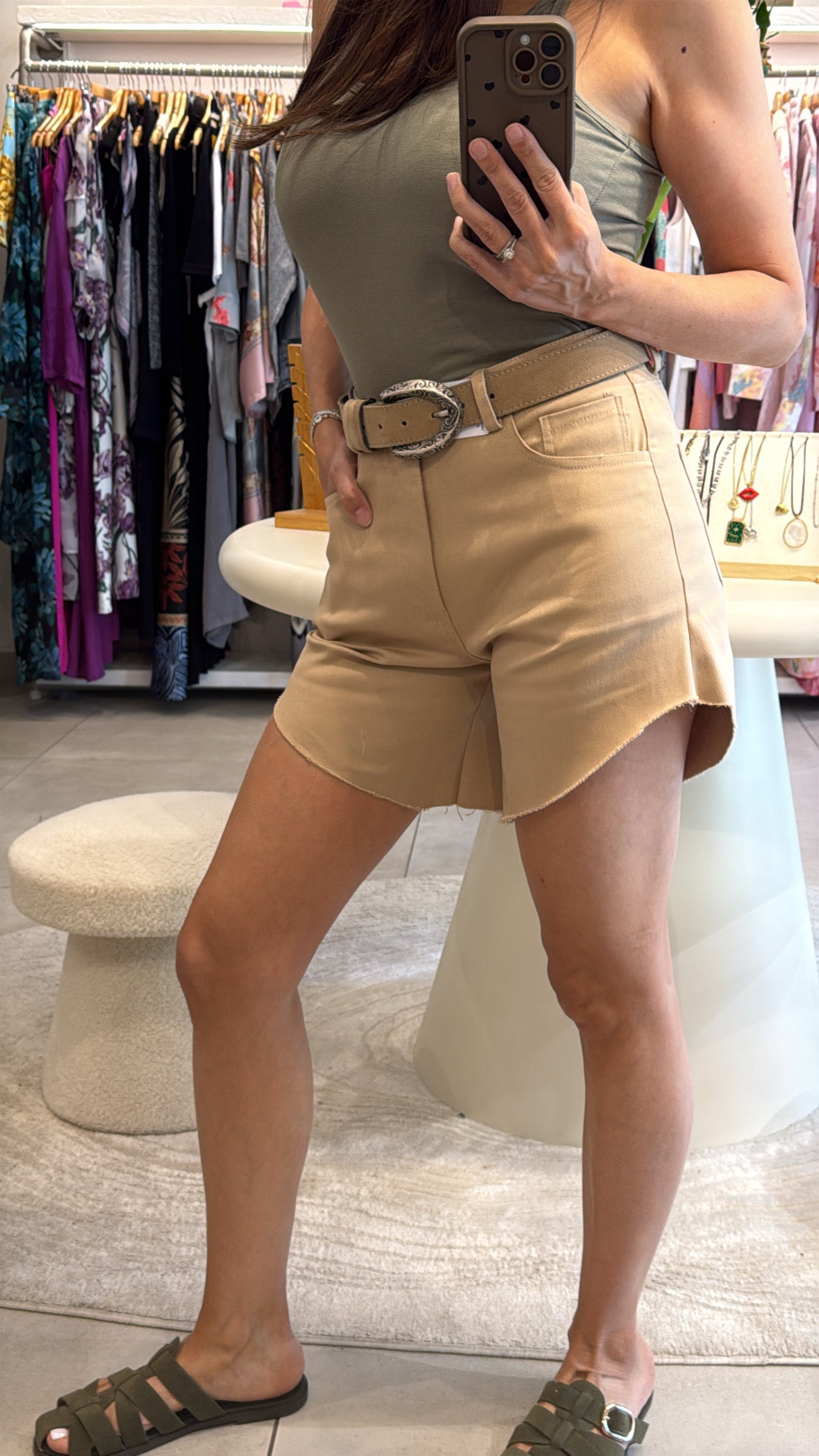 NATALI BEIGE JEAN SHORTS