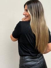 SILVER HEARTS BLACK T-SHIRT