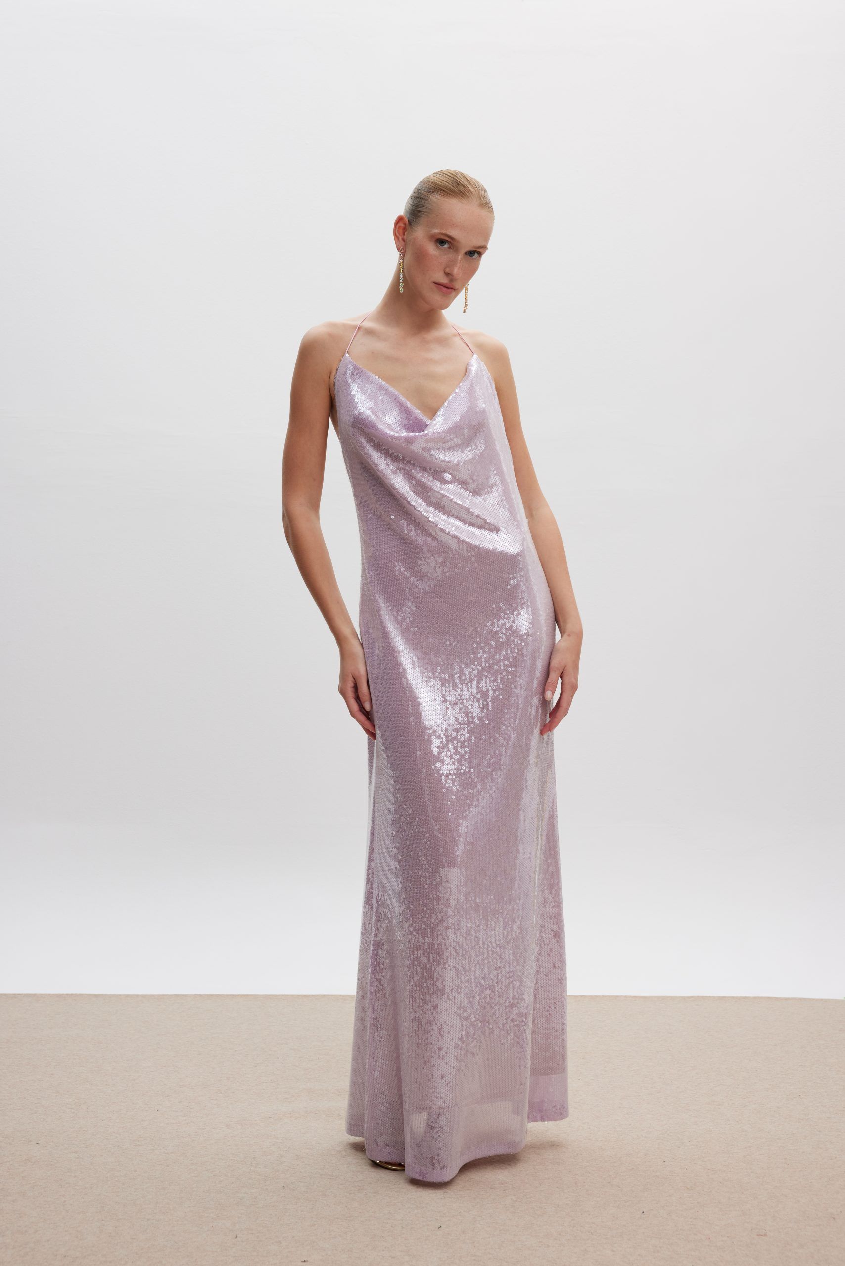 IRINA SEQUIN MAXI DRESS LILAC