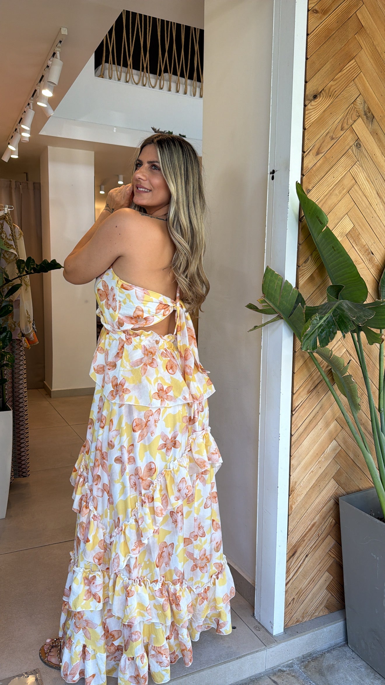 LITMUS GOLDEN FLORAL DRESS