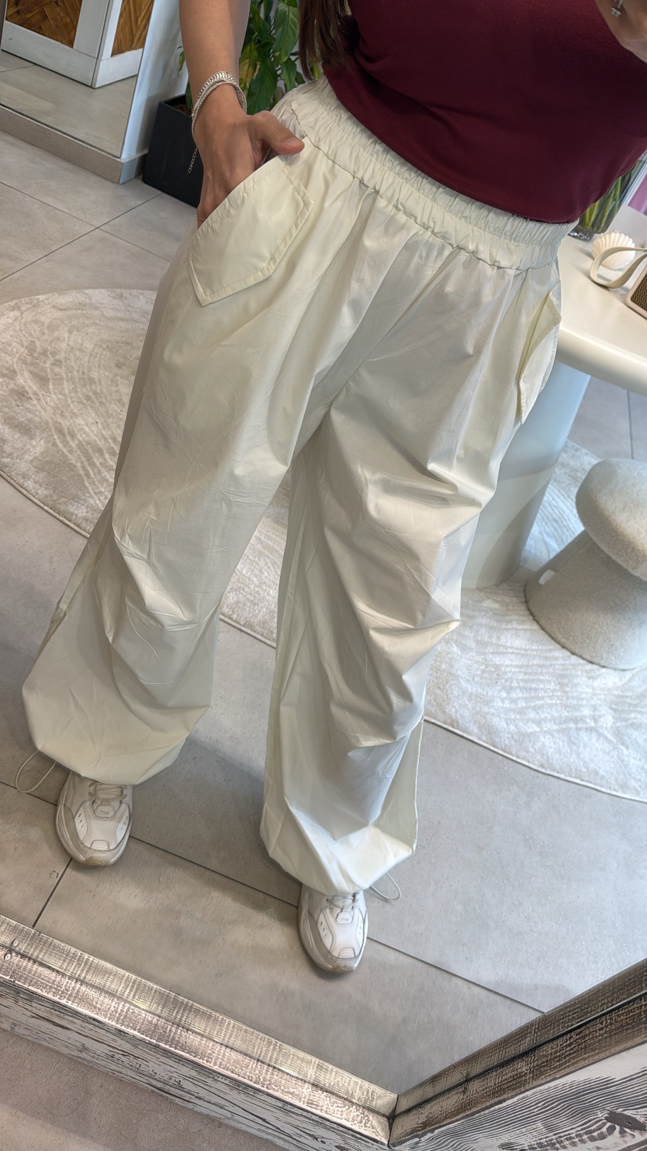 AERO PARACHUTE PANTS- CREAM