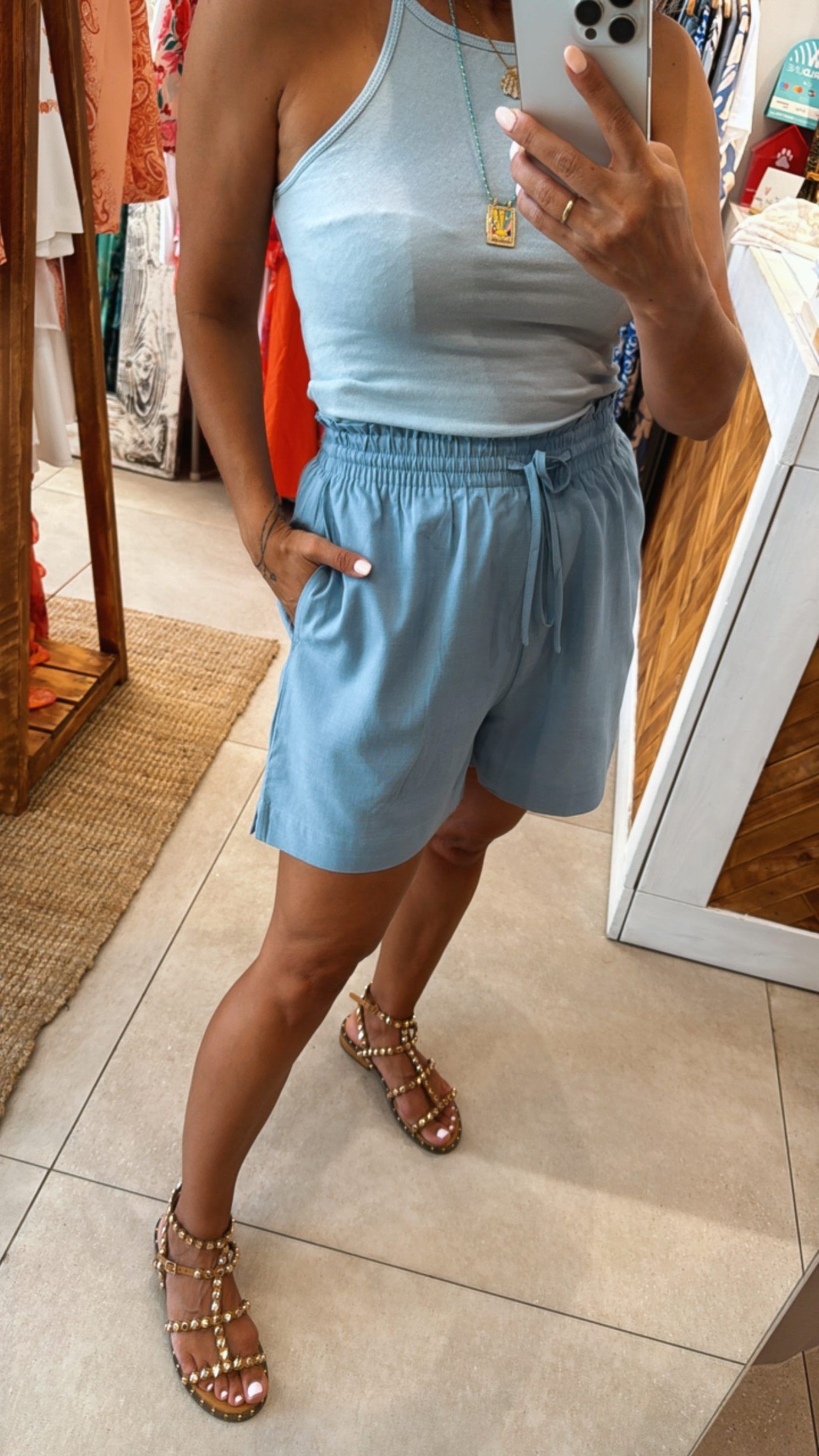 KLELIA LIGHT BLUE SHORTS