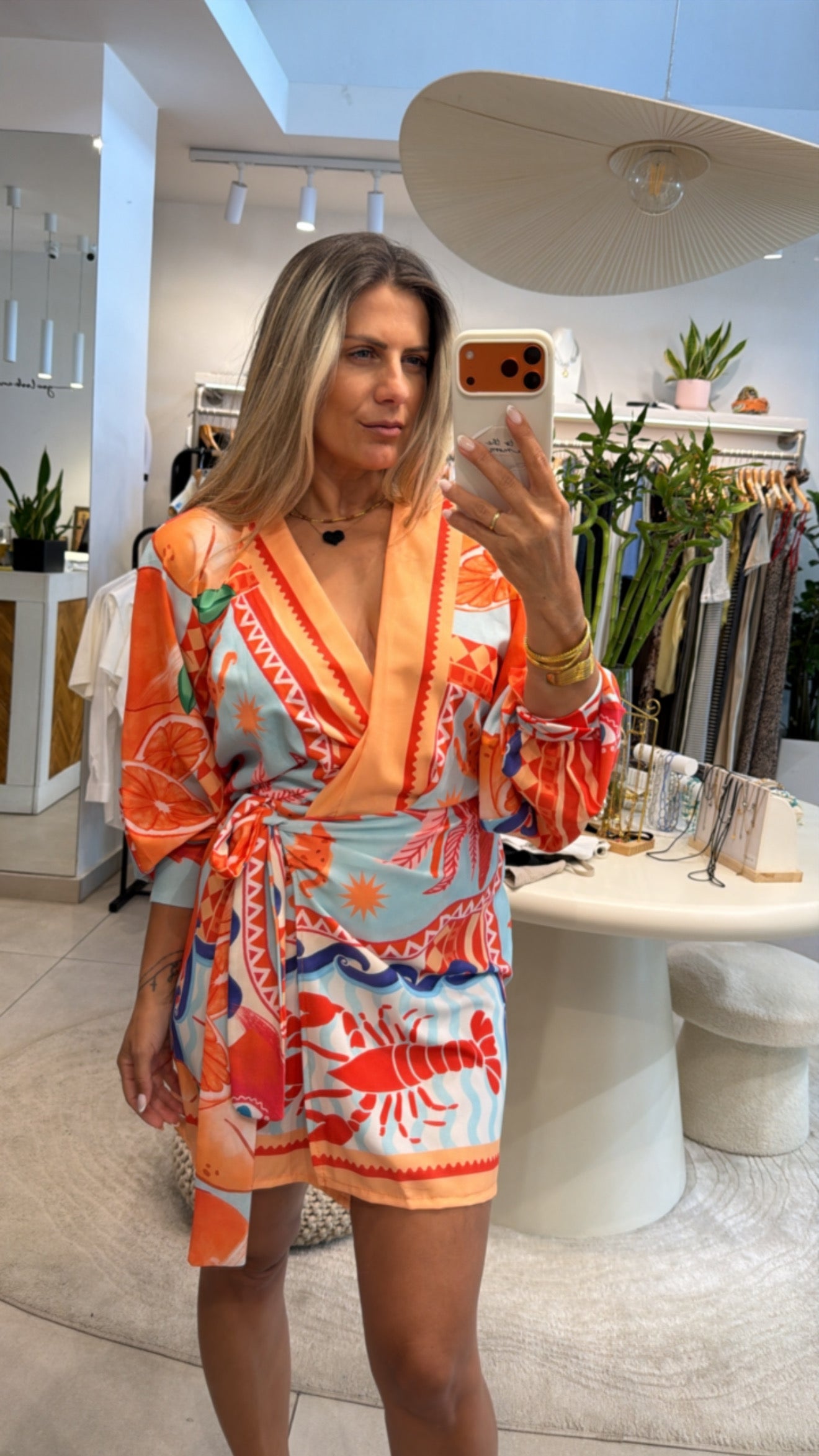 CITRUS MINI WRAP DRESS