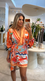CITRUS MINI WRAP DRESS