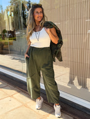 KHAKI BAGGY JOGGER PANTS