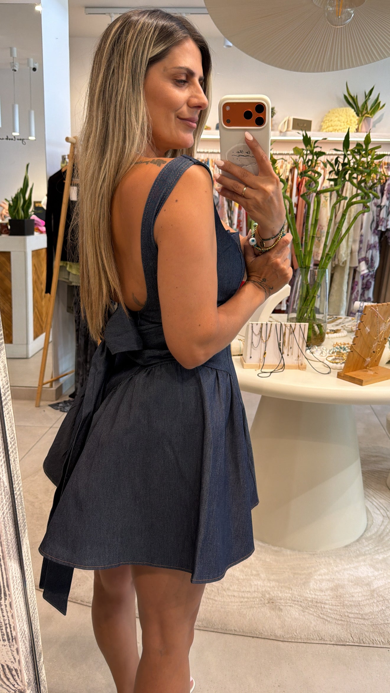 CORCET STYLE DENIM DRESS